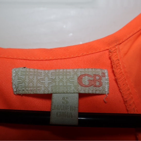 Gianni Bini Vibrant Orange Mini Dress with Ruffle Sleeves - Picture 3 of 3